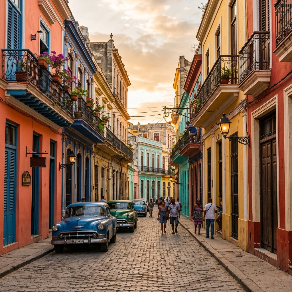 Colorful streets of Old Havana Cuba investment opportunity